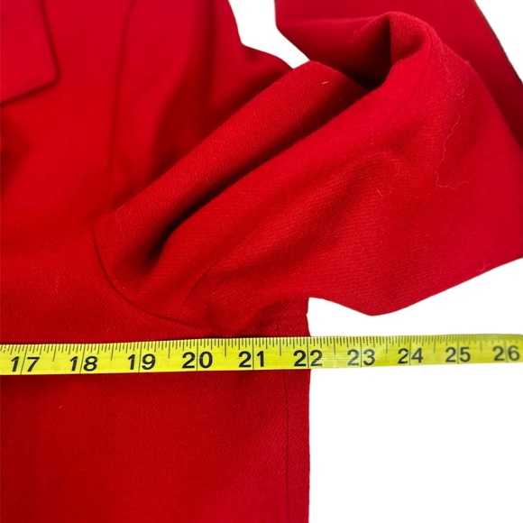 Womens Blazer Jacket 100% Wool Lined Red - Picture 4 of 8